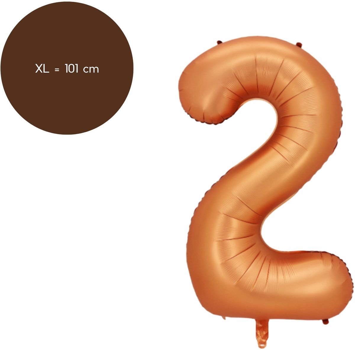 Fienosa Cijfer Ballonnen - Nummer 2 - Oranje - Kleur - 101 cm - XL Groot - Helium Ballon - Verjaardag Ballon - Verjaardag versiering - Leeftijd verjaardag - Verjaardagsballon - Verjaardag