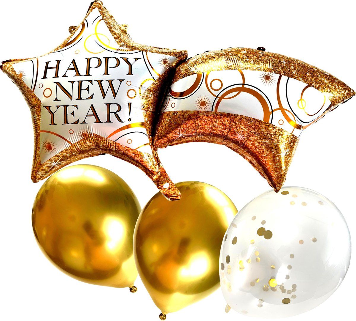 Happy New Year balonnen Ster - Oud en Nieuw Versiering - Kerstversiering - Goud - Kerstcadeau - Nieuwjaarsfeest - Oud en Nieuw Feest - Feestversiering