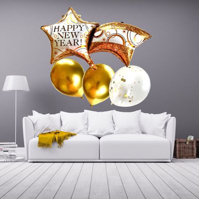 Happy New Year balonnen Ster - Oud en Nieuw Versiering - Kerstversiering - Goud - Kerstcadeau - Nieuwjaarsfeest - Oud en Nieuw Feest - Feestversiering
