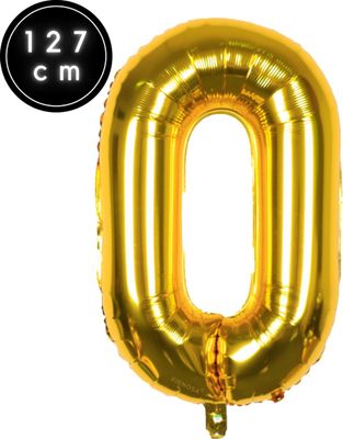Fienosa Cijfer Ballonnen - Nummer 0 - Goud Kleur - 127 cm - XXL Groot - Helium Ballon - Verjaardag Ballon - Verjaardag Versiering - Leeftijd verjaardag - Verjaardagsballon - Verjaardag