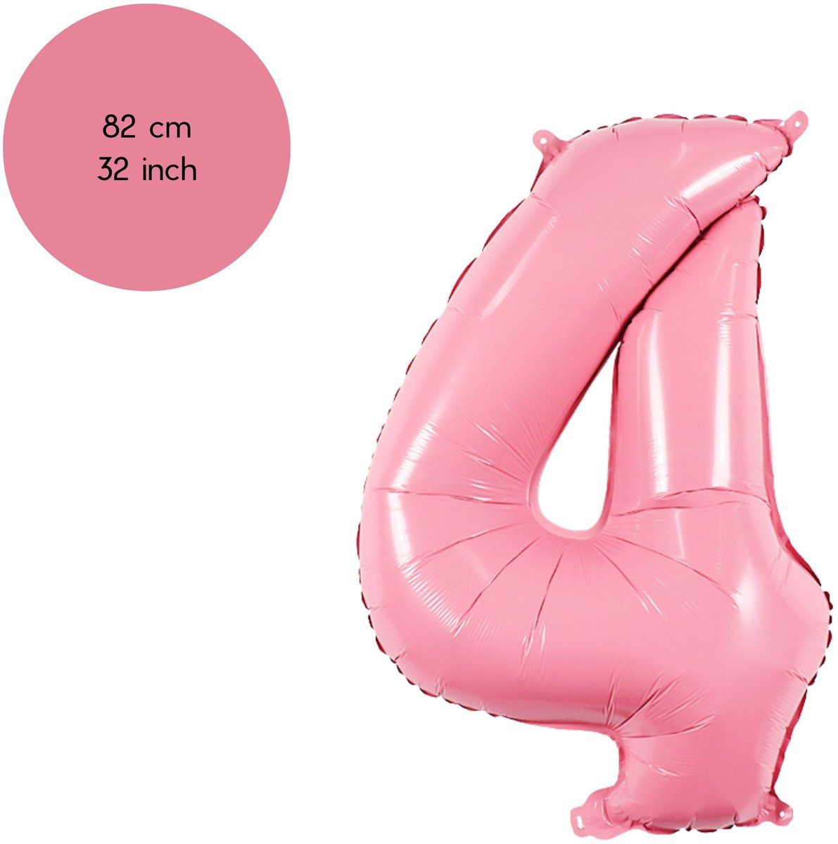 Fienosa - Cijfer Ballonnen - Nummer 4 - Roze - 82 cm - Helium Ballon - Verjaardag Versiering - Verjaardag Ballon - Leeftijd verjaardag - Verjaardagsballon - Verjaardag