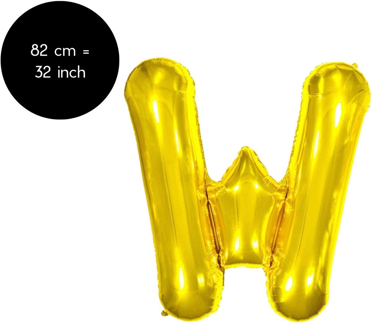 Fienosa Letter Ballonnen - Letter W - Goud - Kleur Goud - 82 cm - Helium Ballon - Verjaardag Ballon - Verjaardag versiering