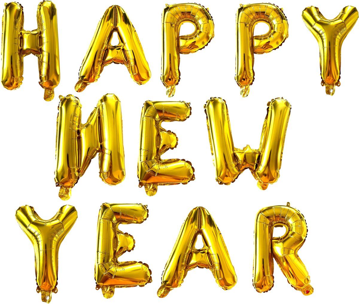 Fienosa Ballonnen Happy New Year - 2025 - Oud en Nieuw Versiering - Goud - Oud en nieuw feest - Feestversiering - Nieuwjaarsfeest