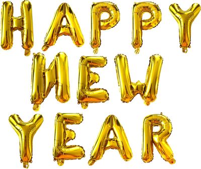 Fienosa Ballonnen Happy New Year - 2025 - Oud en Nieuw Versiering - Goud - Oud en nieuw feest - Feestversiering - Nieuwjaarsfeest