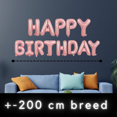 Fienosa Verjaardag Versiering - Happy Birthday - Roze 37 cm letters - Happy Birthday Slinger - Happy Birthday versiering - Ballonnen Verjaardag - Verjaardag Decoratie -