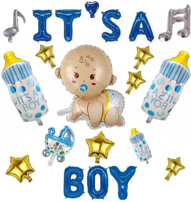 Geboorte Versiering Jongen - its a boy - Gender Reveal Versiering - Geboorte ballonnen Jongen - Baby Shower - Folie ballon baby - Fienosa - geslacht geboorte - boy
