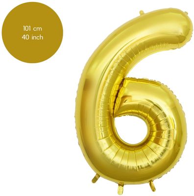 Fienosa Cijfer Ballonnen - Nummer 6 - Goud Kleur - 101 cm - Cijferballon - XL Groot - Helium Ballon - Verjaardag Ballon - Verjaardag Versiering - Feest - Feestversiering - Leeftijd verjaardag - Fienosa Cijfer Ballonnen - Nummer 6 - Goud Kleur - 101 cm - Cijferballon - XL Groot - Helium Ballon - Verjaardag Ballon - Verjaardag Versiering - Feest - Feestversiering - Leeftijd verjaardag -