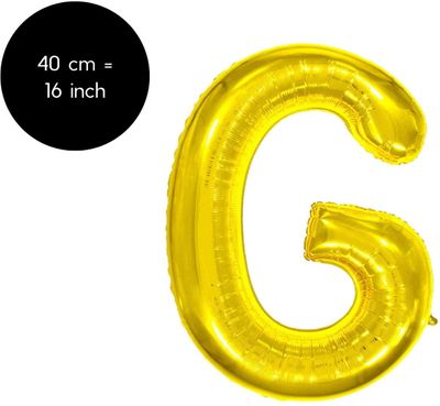 Fienosa Letter Ballonnen - Letter G - Goud - Kleur Goud - 40 cm - Helium Ballon - Verjaardag Ballon - Verjaardag versiering