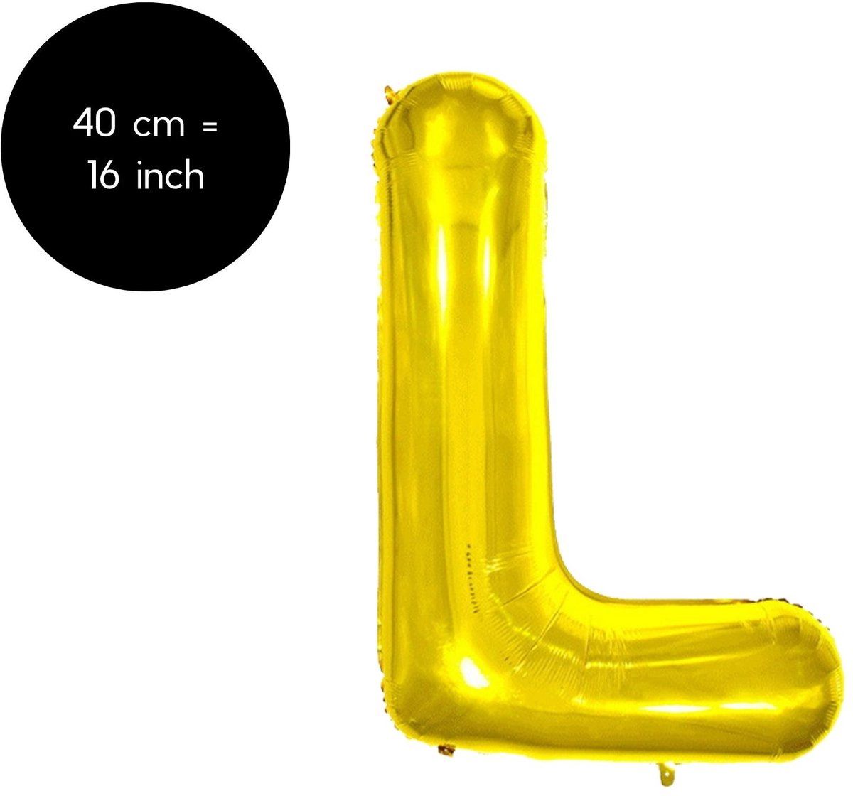 Fienosa Letter Ballonnen - Letter L - Goud - Kleur Goud - 40 cm - Helium Ballon - Verjaardag Ballon - Verjaardag versiering