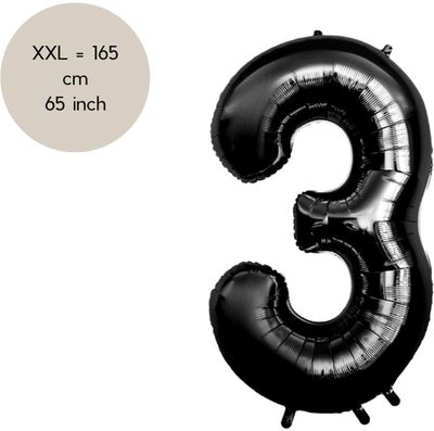 Fienosa Cijfer Ballonnen nummer 3 - Zwart - 165 cm - Helium Ballon - Verjaardag ballon - Verjaardag versiering - Leeftijd verjaardag - Verjaardagsballon - Verjaardag Fienosa Cijfer Ballonnen nummer 3 - Zwart - 165 cm - Helium Ballon - Verjaardag ballon - Verjaardag versiering - Leeftijd verjaardag - Verjaardagsballon - Verjaardag