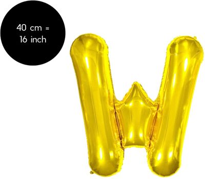 Fienosa Letter Ballonnen - Letter W - Goud - Kleur Goud - 40 cm - Helium Ballon - Verjaardag Ballon - Verjaardag versiering Fienosa Letter Ballonnen - Letter W - Goud - Kleur Goud - 40 cm - Helium Ballon - Verjaardag Ballon - Verjaardag versiering