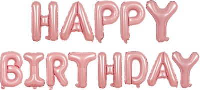 Fienosa Verjaardag Versiering - Happy Birthday - Roze 37 cm letters - Happy Birthday Slinger - Happy Birthday versiering - Ballonnen Verjaardag - Verjaardag Decoratie -