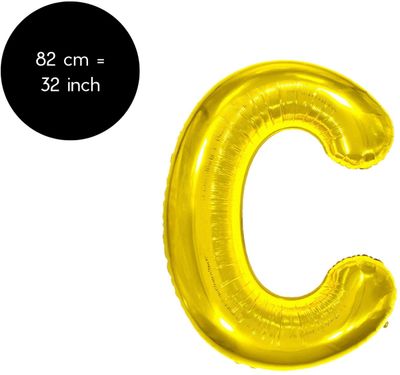 Fienosa Letter Ballonnen - Letter C - Goud - Kleur Goud - 82 cm - Helium Ballon - Verjaardag Ballon - Verjaardag versiering