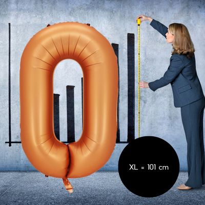 Fienosa Cijfer Ballonnen - Nummer 0 - Oranje - Kleur - 101 cm - XL Groot - Helium Ballon - Verjaardag Ballon - Verjaardag versiering - Leeftijd verjaardag - Verjaardagsballon - Verjaardag