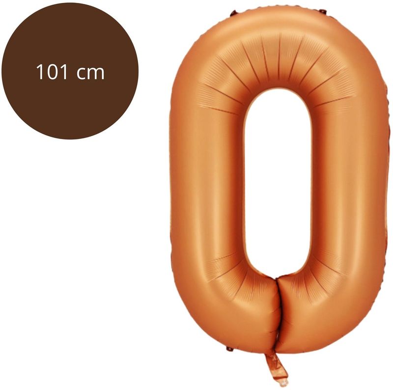 Fienosa Cijfer Ballonnen - Nummer 0 - Oranje - Kleur - 101 cm - XL Groot - Helium Ballon - Verjaardag Ballon - Verjaardag versiering - Leeftijd verjaardag - Verjaardagsballon - Verjaardag