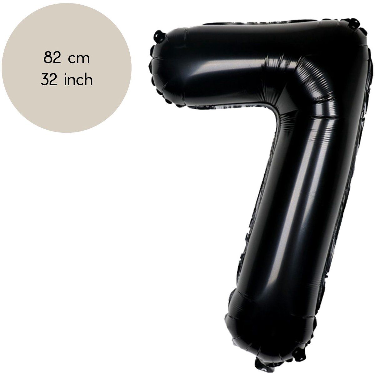 Fienosa Cijfer Ballonnen nummer 7 - Zwart - 82 cm - Helium Ballon - Verjaardag ballon - Verjaardag versiering - Leeftijd verjaardag - Verjaardagsballon - Verjaardag