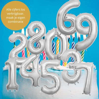 Fienosa Cijfer Ballonnen - Nummer 3 - Zilver Kleur - 101 cm - XL Groot - Helium Ballon - Verjaardag Ballon - Verjaardag versiering - Leeftijd verjaardag - Verjaardagsballon - Verjaardag