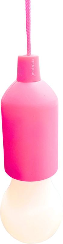 Fienosa LED Treklamp Roze – Campinglamp met Trekkoord – Tentlamp op Batterijen – Hanglamp – Nachtlampje Kinderen – Warm Wit Licht