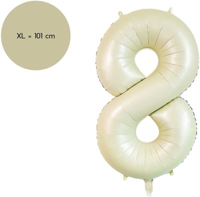 Fienosa Cijfer 8 Ballon - Nummer 8 Beige Ivory Kleur - 101 cm - XL Groot - Helium Ballon - Verjaardag Ballon - Verjaardag versiering - Leeftijd verjaardag - Verjaardagsballon - Verjaardag Fienosa Cijfer 8 Ballon - Nummer 8 Beige Ivory Kleur - 101 cm - XL Groot - Helium Ballon - Verjaardag Ballon - Verjaardag versiering - Leeftijd verjaardag - Verjaardagsballon - Verjaardag