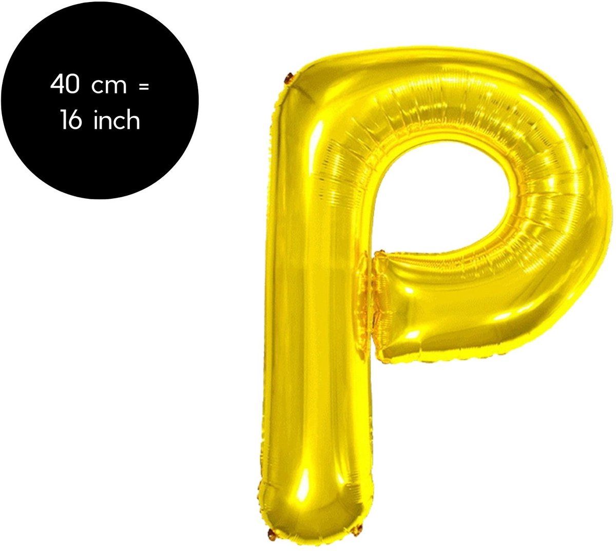 Fienosa Letter Ballonnen - Letter P - Goud - Kleur Goud - 40 cm - Helium Ballon - Verjaardag Ballon - Verjaardag versiering