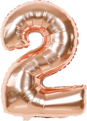 Fienosa Cijfer Ballonnen 2 - Rose Goud - 82 cm - 12 - 20 - 22 - 32 - 42 - 52 - 62 - 72 - 82 - 92
