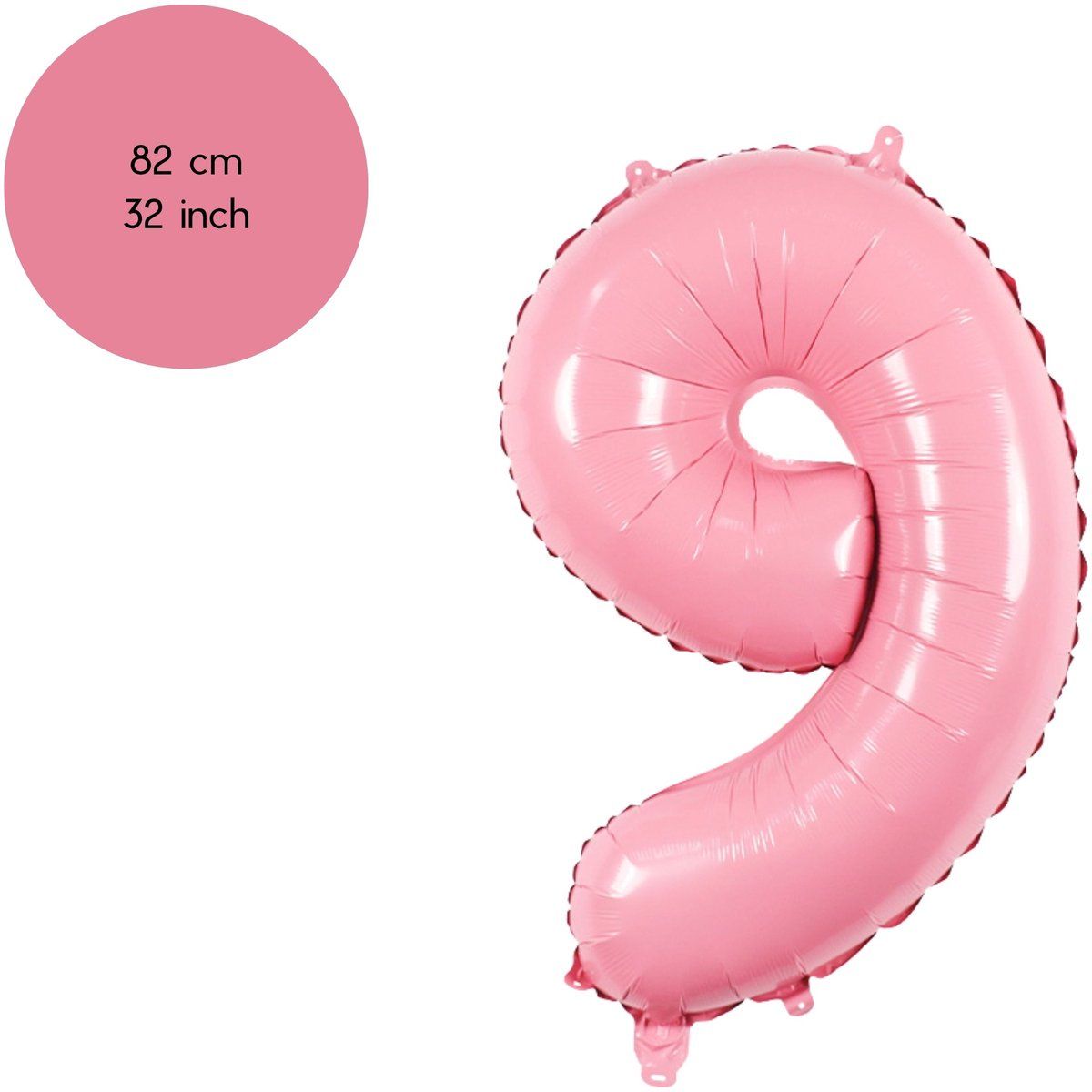 Cijfer Ballonnen - Nummer 9 - Roze - 82 cm - Helium Ballon - Fienosa- Leeftijd verjaardag - Verjaardagsballon - Verjaardag