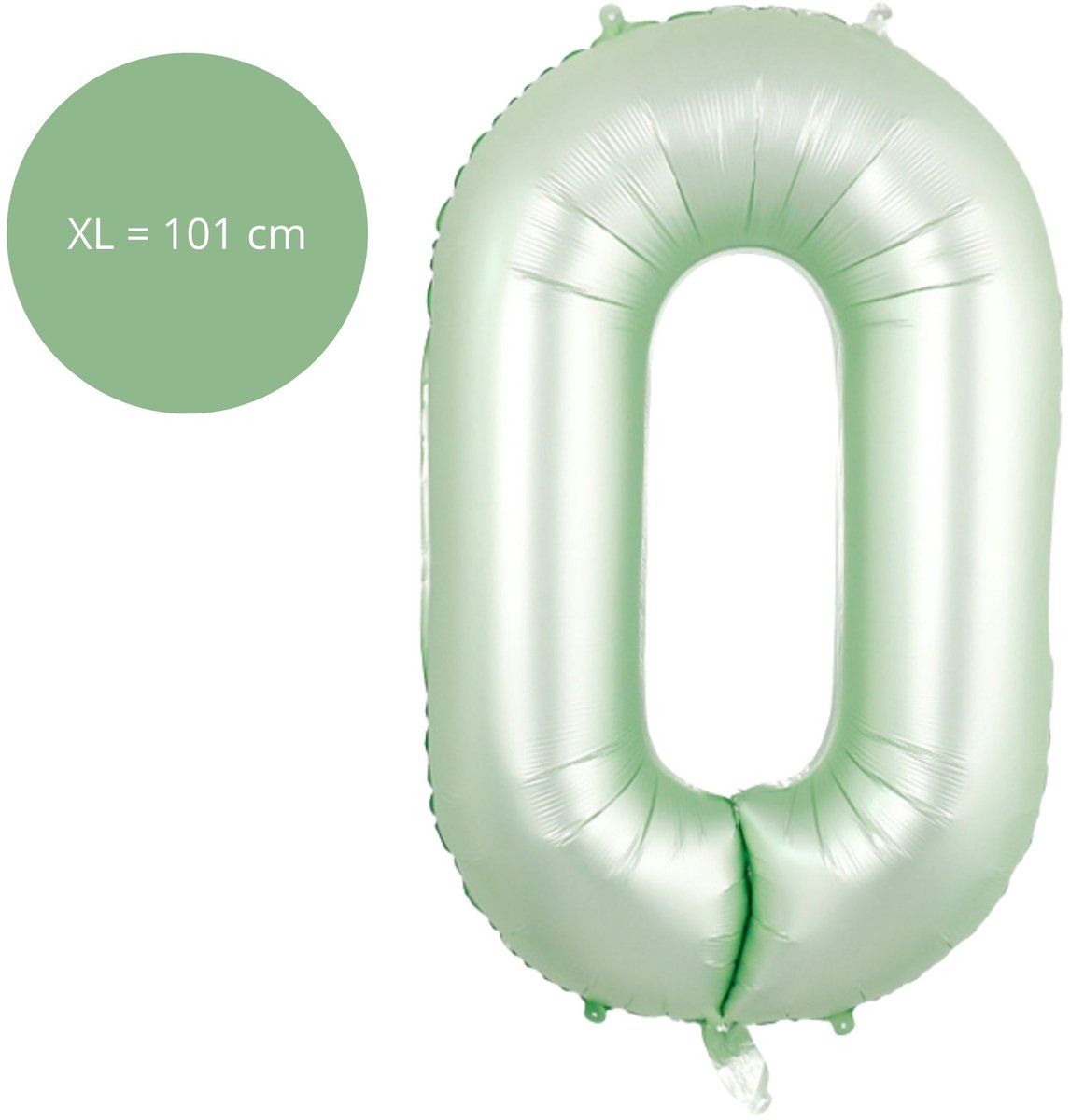 Fienosa Cijfer Ballonnen - Nummer 0 - Groen Pastel Kleur - 101 cm - XL Groot - Helium Ballon - Verjaardag Ballon - Verjaardag versiering - Leeftijd verjaardag - Verjaardagsballon - Verjaardag