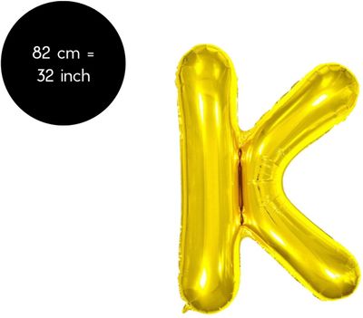 Fienosa Letter Ballonnen - Letter K - Goud - Kleur Goud - 82 cm - Helium Ballon - Verjaardag Ballon - Verjaardag versiering Fienosa Letter Ballonnen - Letter K - Goud - Kleur Goud - 82 cm - Helium Ballon - Verjaardag Ballon - Verjaardag versiering