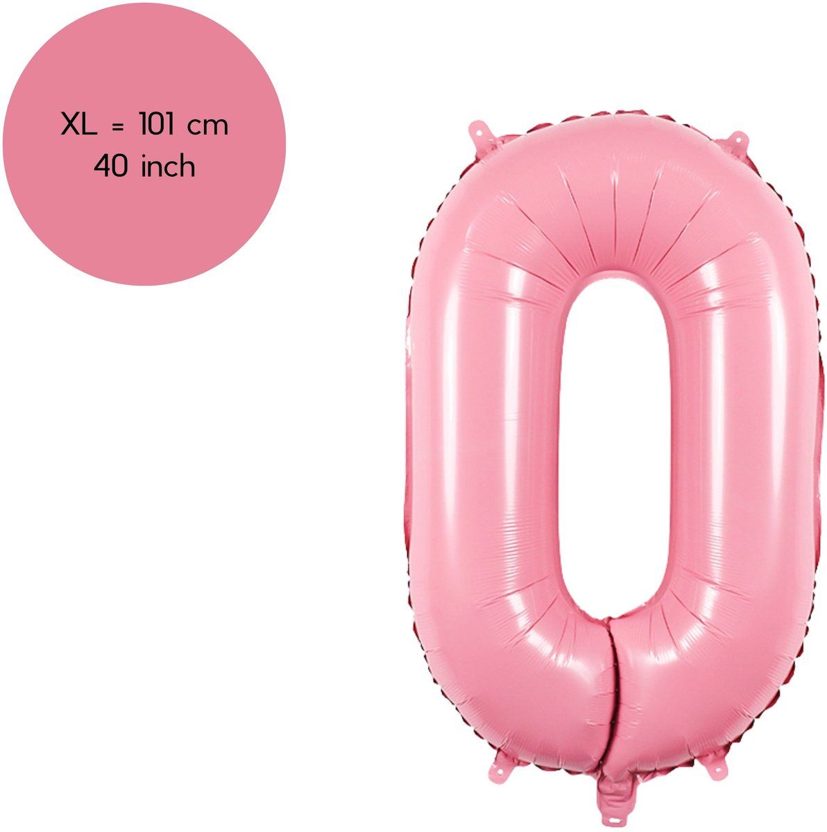 Cijfer Ballonnen Roze 0 - Nummer 0 - Roze - 101 cm - Helium Ballon - Verjaardag Versiering - Verjaardag Ballon - Leeftijd