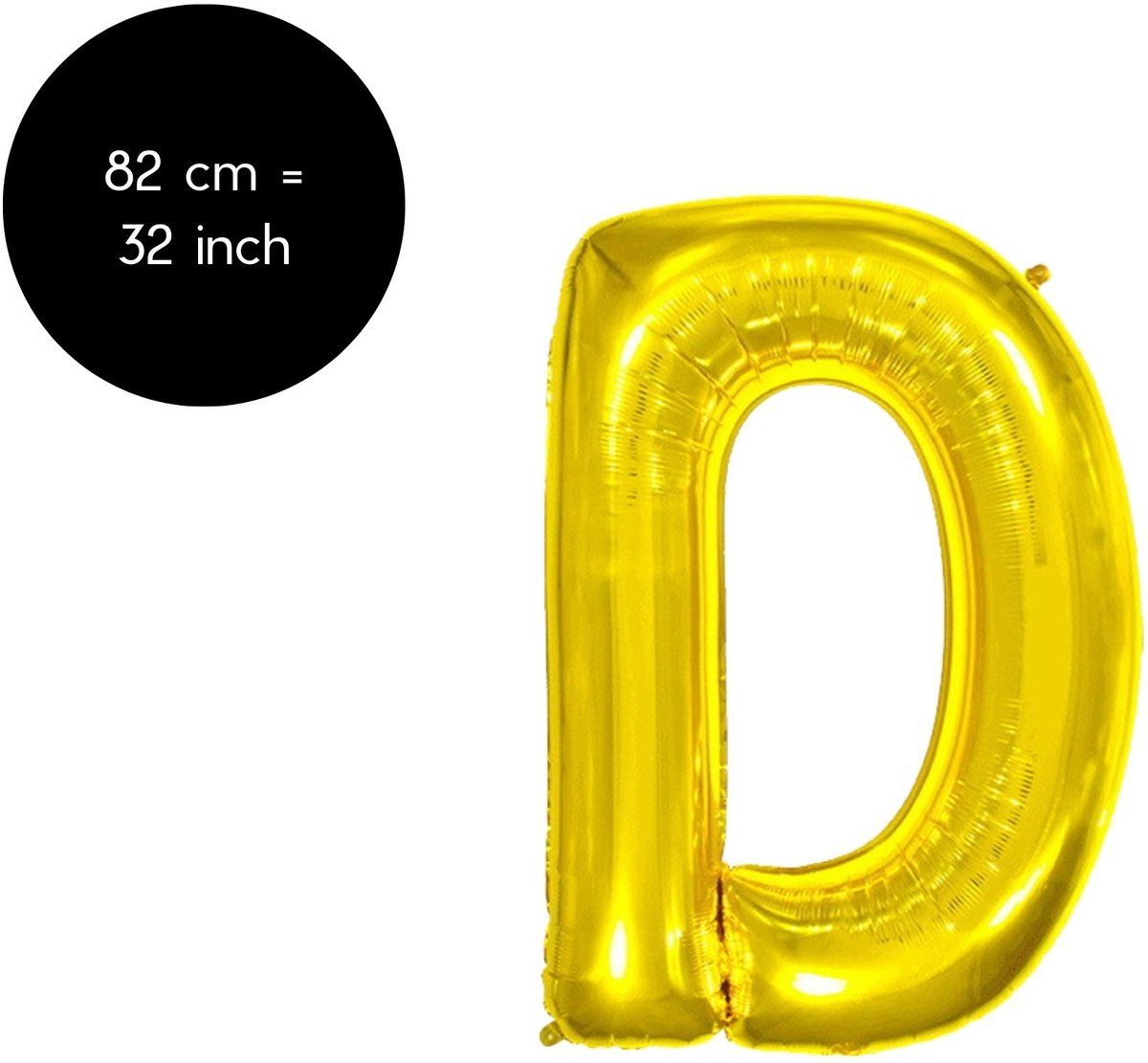 Fienosa Letter Ballonnen - Letter D - Goud - Kleur Goud - 82 cm - Helium Ballon - Verjaardag Ballon - Verjaardag versiering