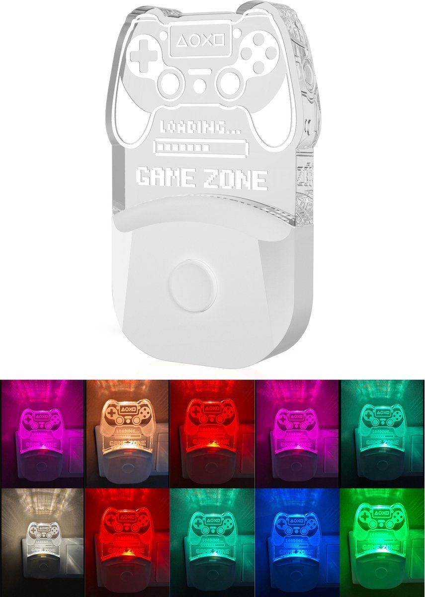 fienosa game nachtlampje stopcontact rgb
