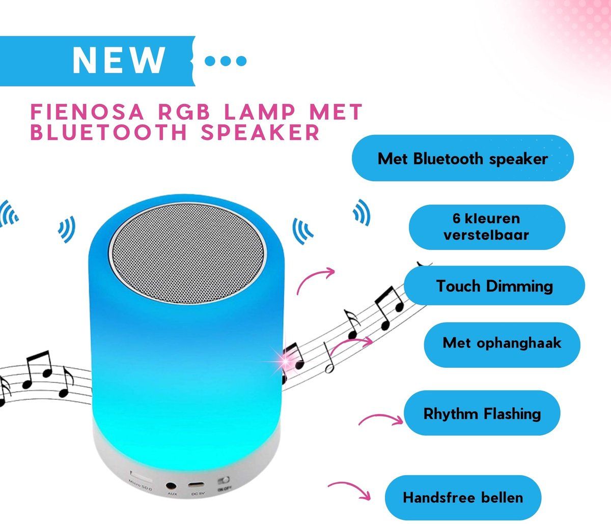 fienosa rgb lamp bluetooth speaker