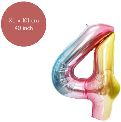 Fienosa Cijfer Ballonnen nummer 4 - Regenboog - 101 cm - XL Groot - Helium Ballon- Verjaardag Ballon - Verjaardag Versiering - Verjaardag Decoratie - Leeftijd verjaardag - Verjaardagsballon - Fienosa Cijfer Ballonnen nummer 4 - Regenboog - 101 cm - XL Groot - Helium Ballon- Verjaardag Ballon - Verjaardag Versiering - Verjaardag Decoratie - Leeftijd verjaardag - Verjaardagsballon -