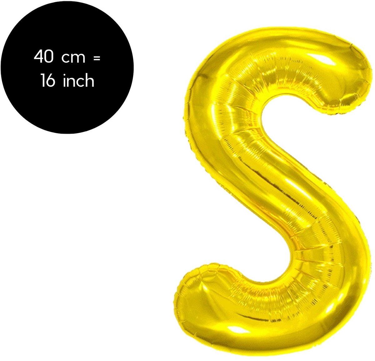 Fienosa Letter Ballonnen - Letter S - Goud - Kleur Goud - 40 cm - Helium Ballon - Verjaardag Ballon - Verjaardag versiering