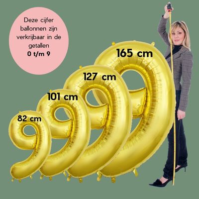 Fienosa Cijfer Ballonnen - Nummer 9 - Goud Kleur - 101 cm - Cijferballon - XL Groot - Helium Ballon - Verjaardag Ballon - Verjaardag Versiering - Feest - Feestversiering - Leeftijd verjaardag -