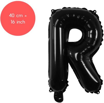Fienosa Letter Ballonnen - Letter R - Zwart - Kleur Zwart - 40 cm - Helium Ballon - Verjaardag Ballon - Verjaardag versiering Fienosa Letter Ballonnen - Letter R - Zwart - Kleur Zwart - 40 cm - Helium Ballon - Verjaardag Ballon - Verjaardag versiering