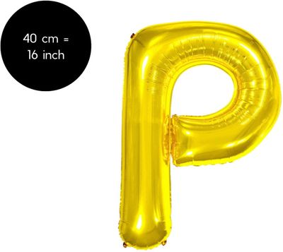 Fienosa Letter Ballonnen - Letter P - Zwart - Kleur Zwart - 40 cm - Helium Ballon - Verjaardag Ballon - Verjaardag versiering