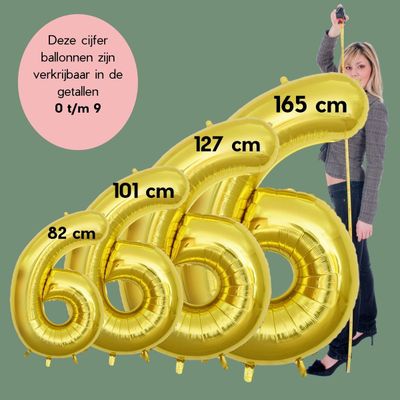 Fienosa Cijfer Ballonnen - Nummer 6 - Goud Kleur - 82 cm - XL Groot - Helium Ballon - Verjaardag Ballon - Verjaardag versiering - Leeftijd verjaardag - Verjaardagsballon - Verjaardag
