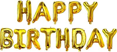 Fienosa Verjaardag Versiering - Happy Birthday - Goud 37 cm Letters - Happy Birthday Slinger - Happy Birthday versiering - Ballonnen Verjaardag - Verjaardag Decoratie - Gouden happy birthday - Gouden
