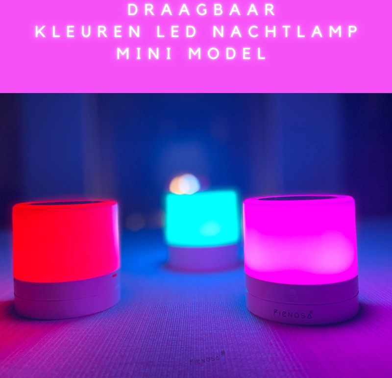 Fienosa RGB LED Lamp Oplaadbaar – USB Campinglamp met Touch Bediening