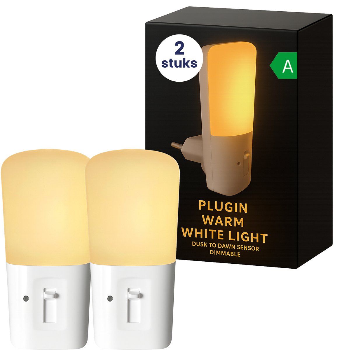 nachtlampje stopcontact met sensor 2 stuks