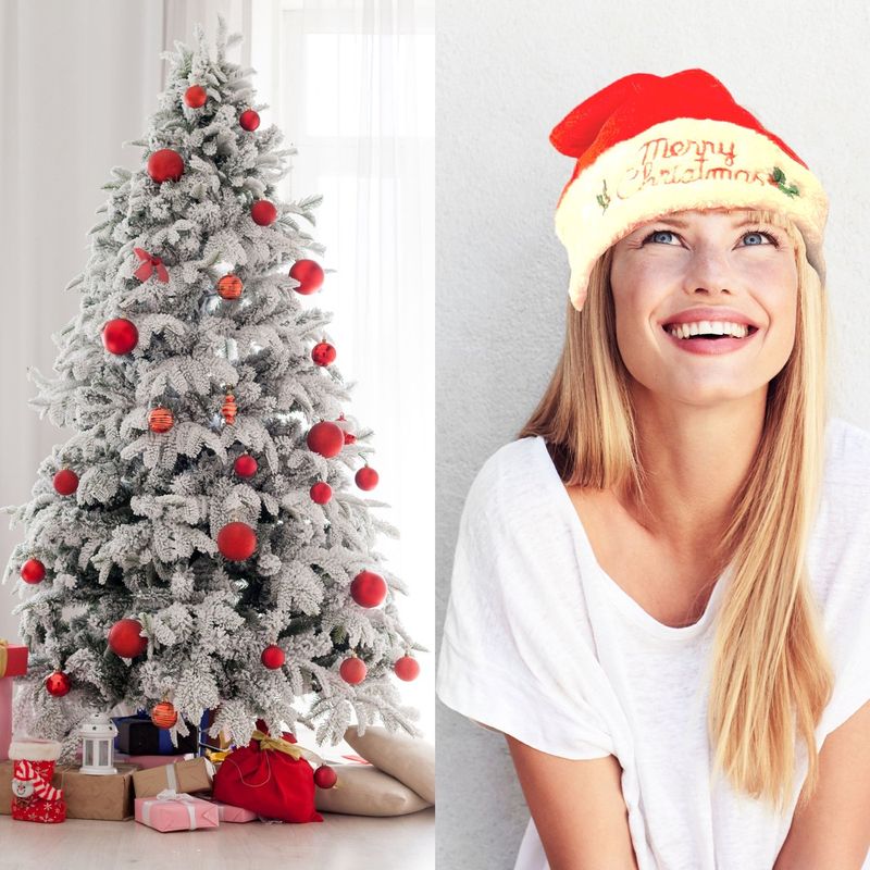 Fienosa Kerstmuts Merry Christmas Tekst - Luxe Pluche - Omvang 25 cm - Kerstcadeau