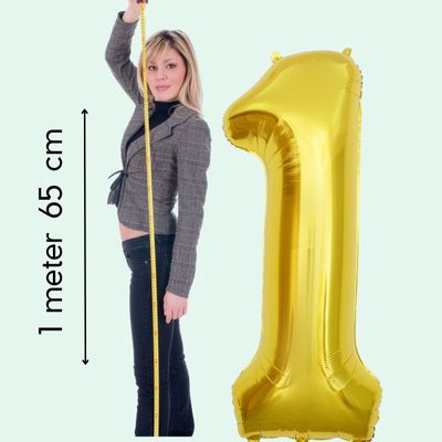 Fienosa Cijfer 1 Ballon in kleur Goud Helium geschikt