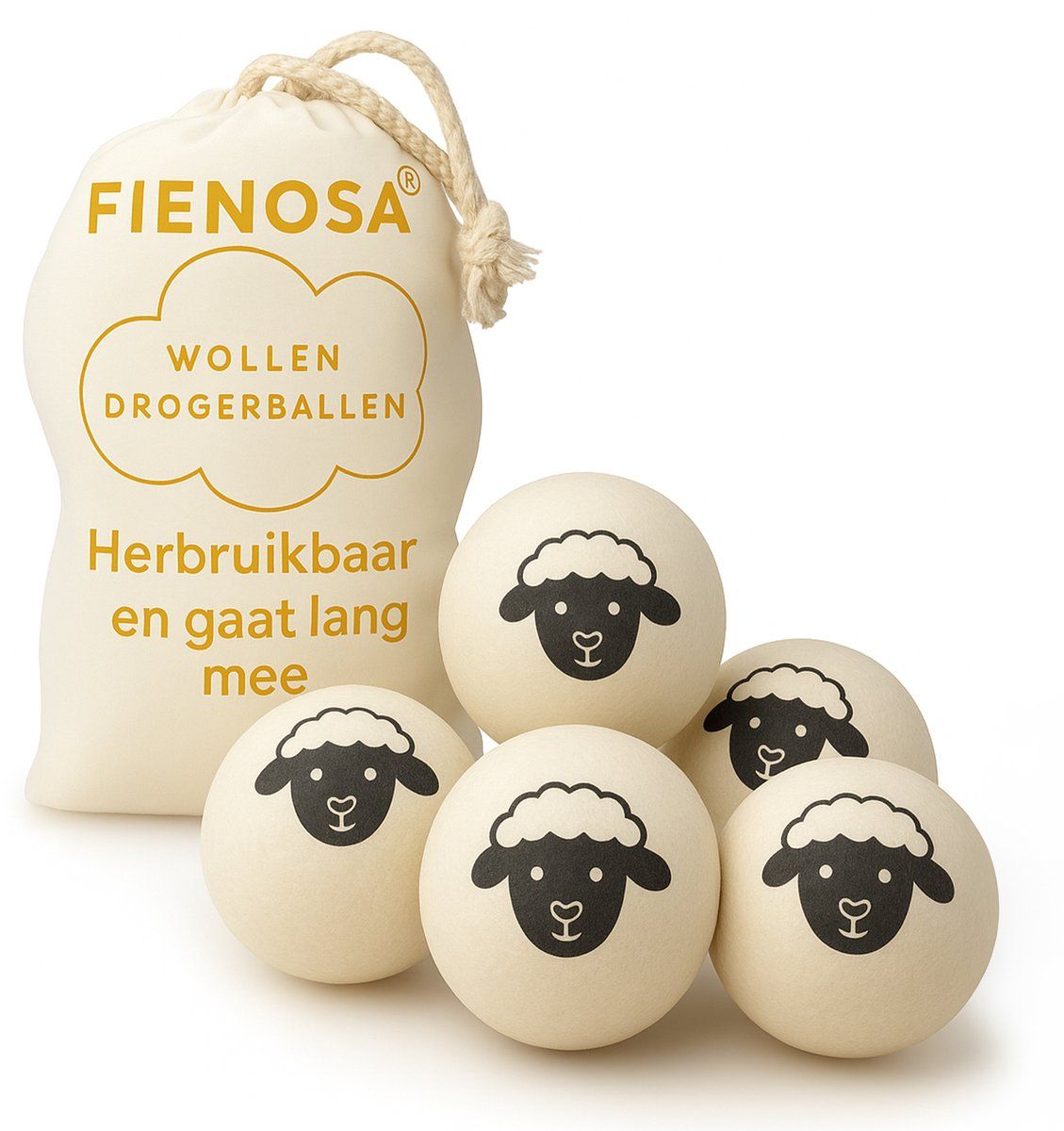 drogerballen schapenwol 6 stuks wasdroger natuurlijk