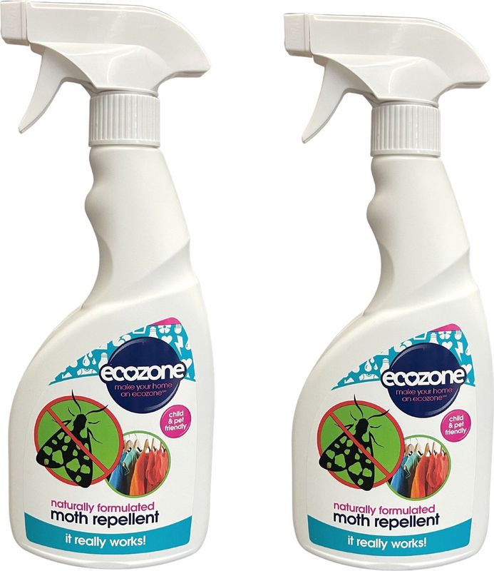 Ecozone Natuurlijke Motten Spray – Bescherming tegen motten in kledingkast en textiel (2 x 500 ml)