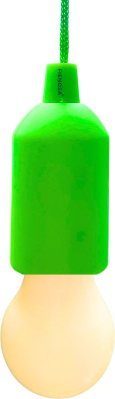 Fienosa LED Treklamp Groen – Campinglamp met Trekkoord – Tentlamp op Batterijen – Hanglamp Camping – Nachtlampje Kinderen – Warm Wit Licht groene led treklamp fienosa