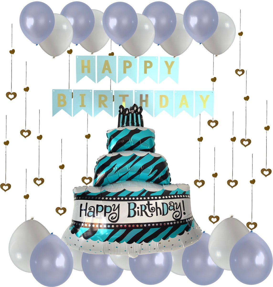Ballonnen Taart Thema - 75 CM Hoog, Ballonnentaart - 65 Hartjes en 20 ballonnen - Verjaardagstaart Ballon Set - Happy Birthday Taart - Verjaardag Versiering -Slinger - Feest ballonnen Ballonnen Taart Thema - 75 CM Hoog, Ballonnentaart - 65 Hartjes en 20 ballonnen - Verjaardagstaart Ballon Set - Happy Birthday Taart - Verjaardag Versiering -Slinger - Feest ballonnen