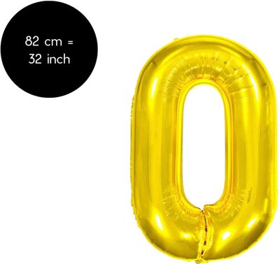 Fienosa Gouden Letter Ballonnen O - Kleur Goud - 82 cm - Helium Ballon - Verjaardag Ballon - Verjaardag versiering - feestversiering