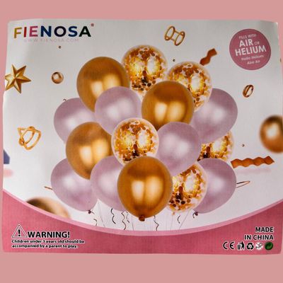 Fienosa Ballonnen Set 50 Stuks - Ballonnen Goud - Ballonnen Paars - Verjaardag Versiering - Verjaardag Ballonnen - Ballon - met ophang lint - Papieren confetti Ballonnen - Feestversiering