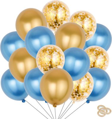 Fienosa Ballonnen Set 50 Stuks - Ballonnen Goud - Ballonnen Blauw - Verjaardag Versiering - Verjaardag Ballonnen - Ballon - met ophang lint - Papieren confetti Ballonnen - Feestversiering Fienosa Ballonnen Set 50 Stuks - Ballonnen Goud - Ballonnen Blauw - Verjaardag Versiering - Verjaardag Ballonnen - Ballon - met ophang lint - Papieren confetti Ballonnen - Feestversiering